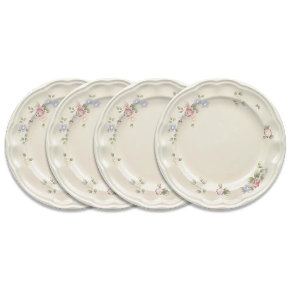 Tea Rose Set of 4 Luncheon Plates