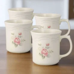 Tea Rose Set of 4 Mugs