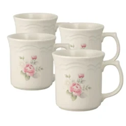 Tea Rose Set of 4 Mugs