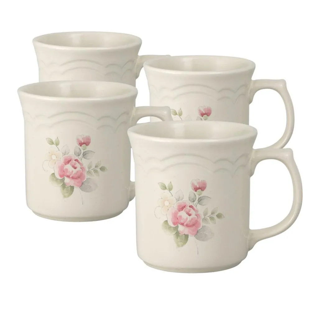 Tea Rose Set of 4 Mugs