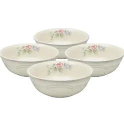 Tea Rose Set of 4 Soup Cereal Bowls