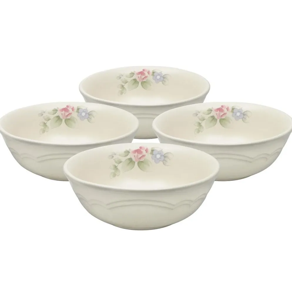 Tea Rose Set of 4 Soup Cereal Bowls