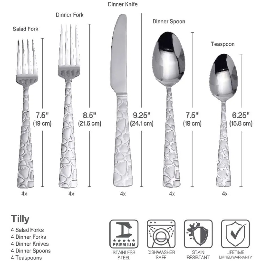Tilly 20 Piece Flatware Set, Service for 4
