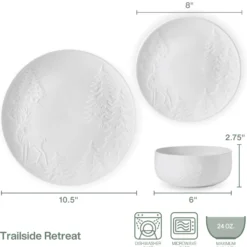 Trailside Retreat 24 Piece Dinnerware Set, Service for 8