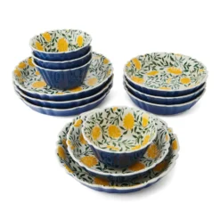 Tranquil Elegance 12 Piece Dinnerware Bowl Set, Service for 4