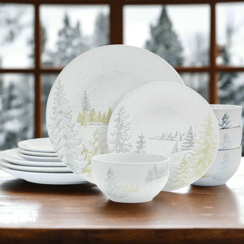 Tranquil Trails 12 Piece Dinnerware Set, Service for 4