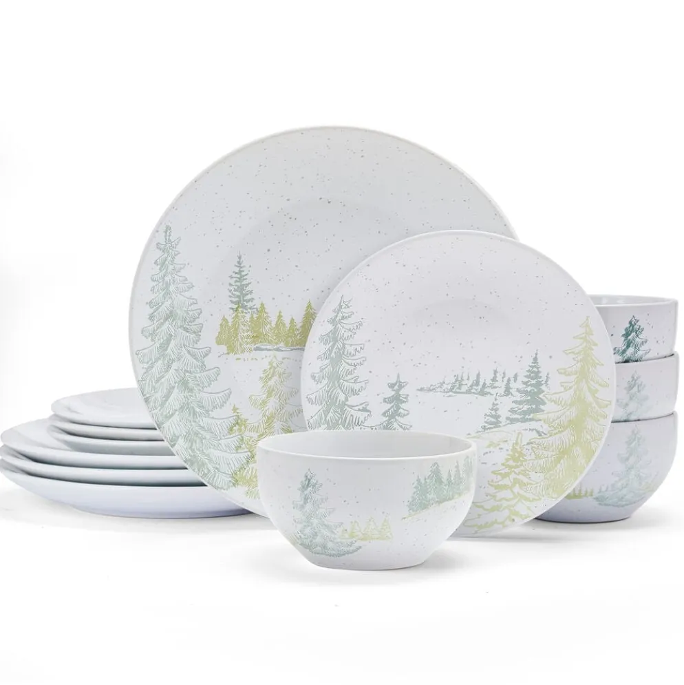 Tranquil Trails 12 Piece Dinnerware Set, Service for 4