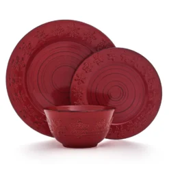 Trellis Snowflakes 12 Piece Dinnerware Set, Service for 4