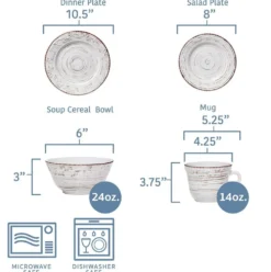 Trellis White 16 Piece Dinnerware Set, Service for 4