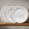 Trellis White Set of 4 Dinner Plates