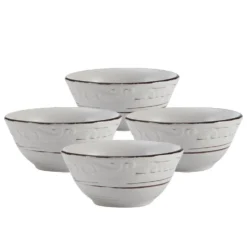 Trellis White Set of 4 Fruit Bowls