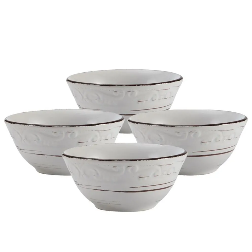 Trellis White Set of 4 Fruit Bowls