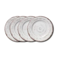 Trellis White Set of 4 Salad Plates