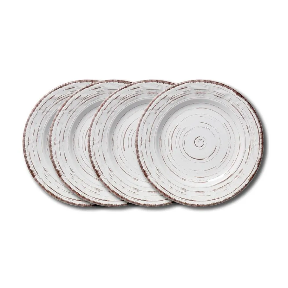 Trellis White Set of 4 Salad Plates