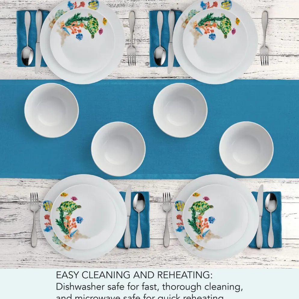 Underwater Life 12 Piece Dinnerware Set, Service for 4