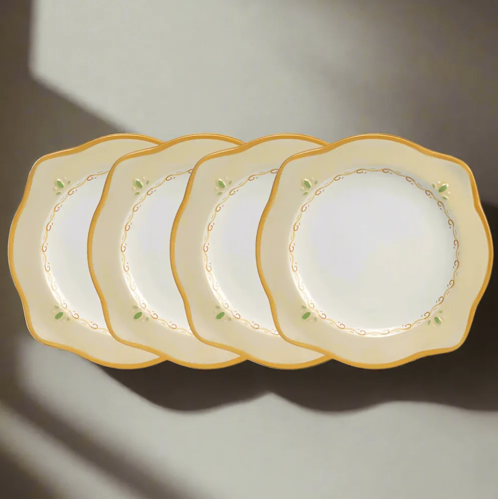Villa della Luna® Set of 4 Scalloped Salad Plates