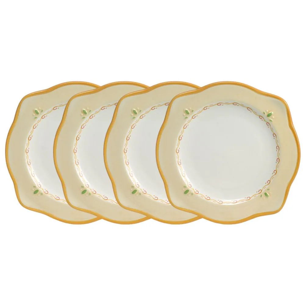 Villa della Luna® Set of 4 Scalloped Salad Plates