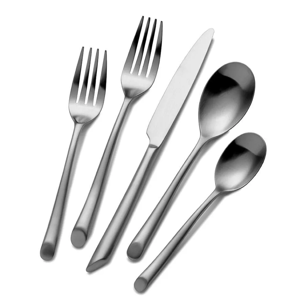 Wave Forged Satin 20 Piece Flatware Set, Service for 4