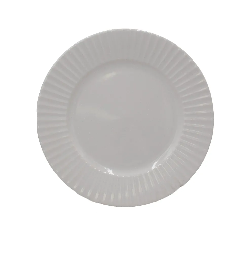 White Embossed 32 Piece Dinnerware Set, Service for 8