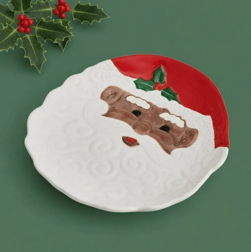 Winterberry® African American Santa Figural Cookie Plate