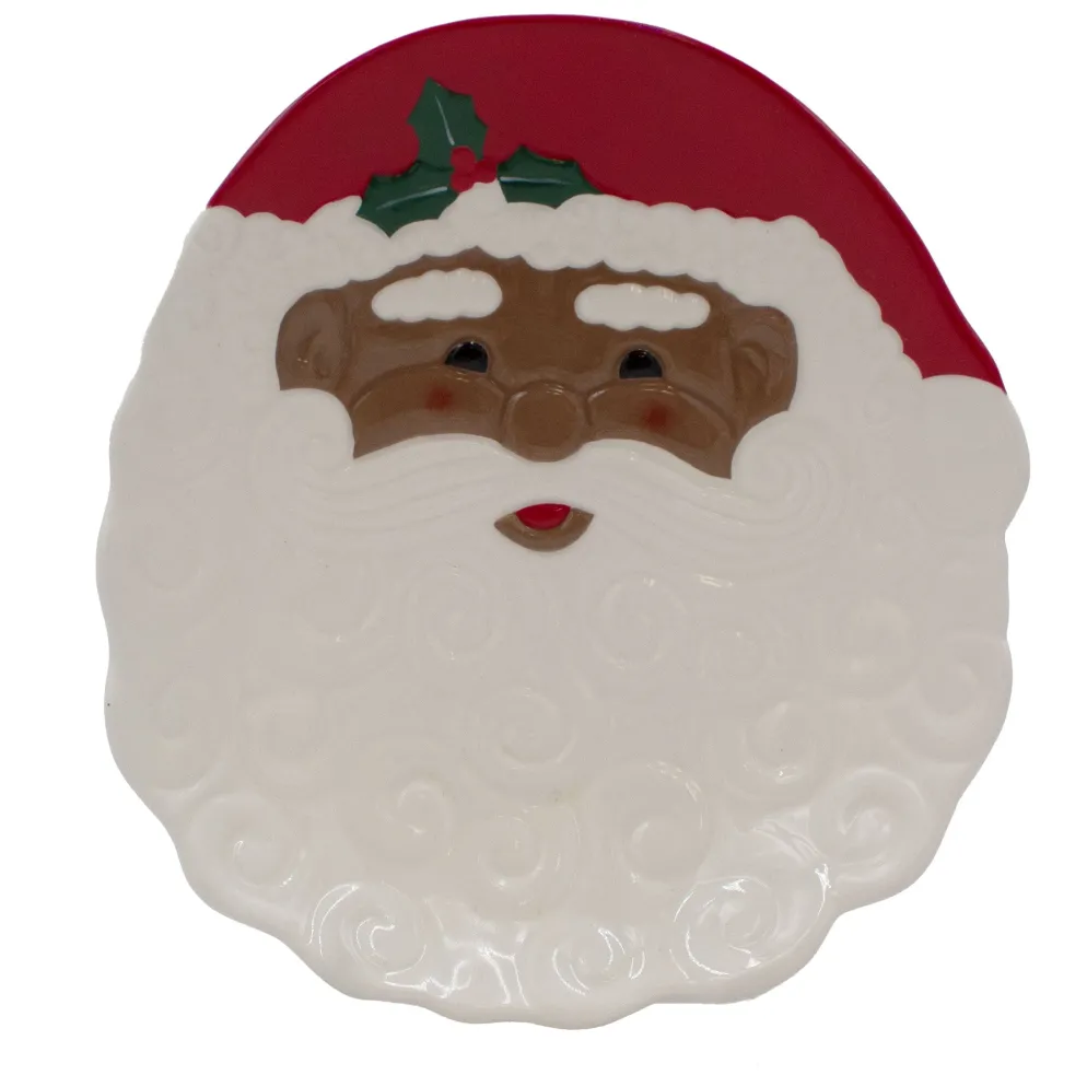 Winterberry® African American Santa Figural Cookie Plate