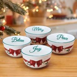 Winterberry® Ribbon Set of 4 Dessert Fruit Bowls