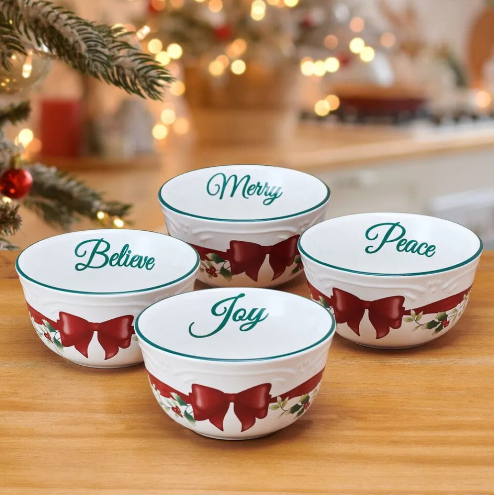 Winterberry® Ribbon Set of 4 Dessert Fruit Bowls