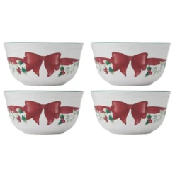 Winterberry® Ribbon Set of 4 Dessert Fruit Bowls