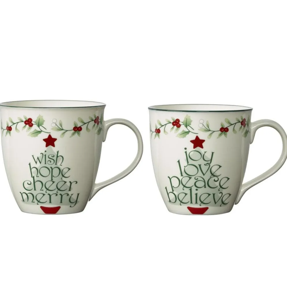 Winterberry® Sentiment on Tree Mugs, Set of 2