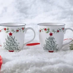 Winterberry® Sentiment on Tree Mugs, Set of 2