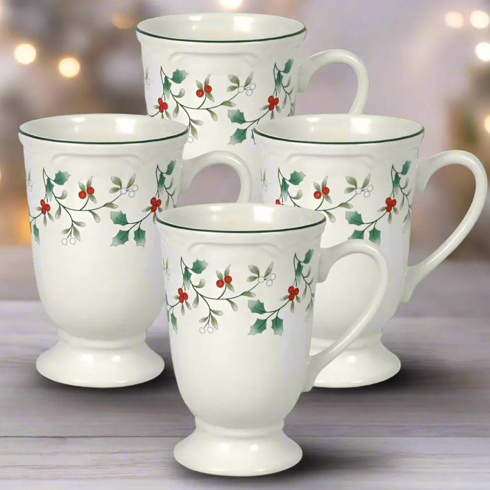Winterberry® Set of 4 Footed Mugs