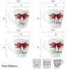 Winterberry® Set of 4 Red Ribbon Sentiment Mugs