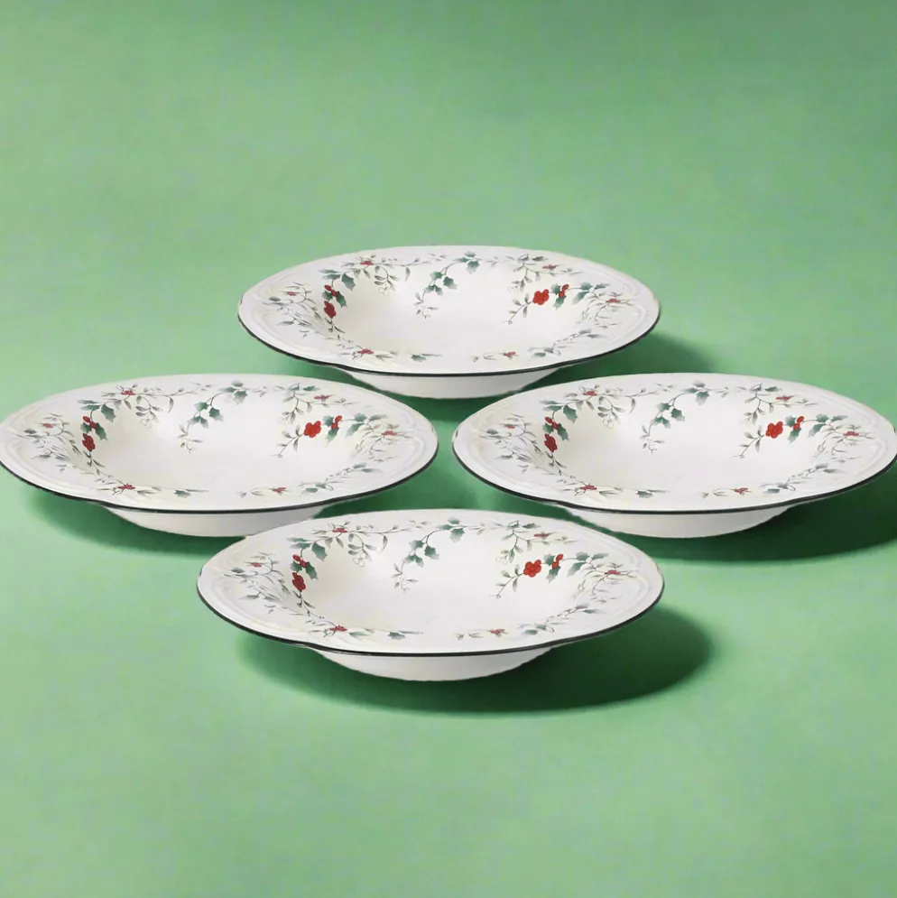 Winterberry® Set of 4 Rim Soup Bowls