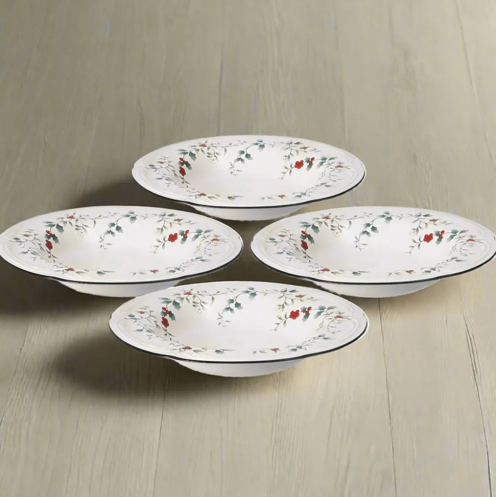 Winterberry® Set of 4 Rim Soup Bowls