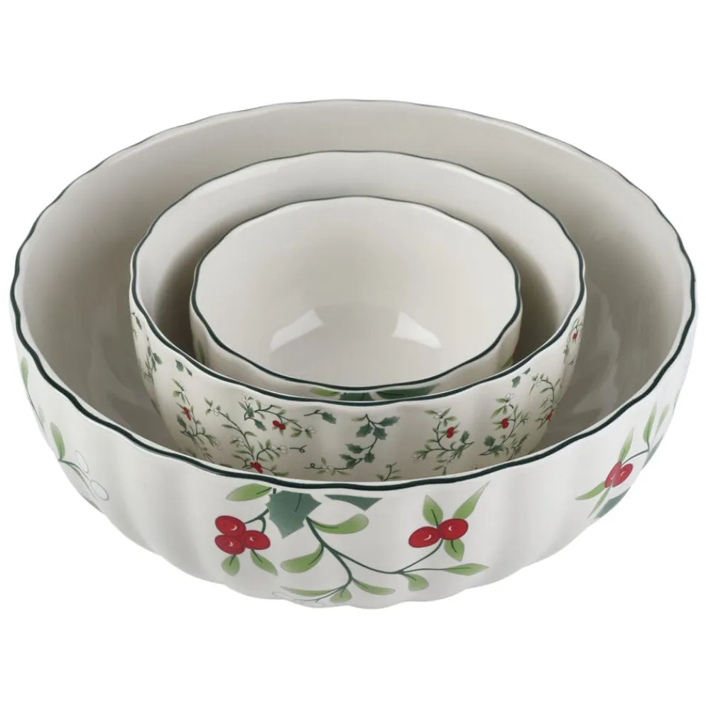 Winterberry® Set of 3 Scalloped Serving Bowls