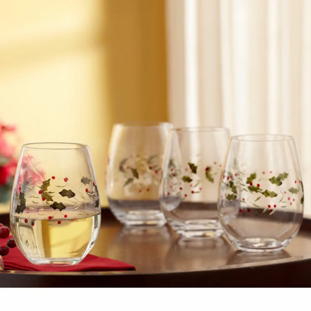 Winterberry® Set of 4 Stemless Wine Glasses