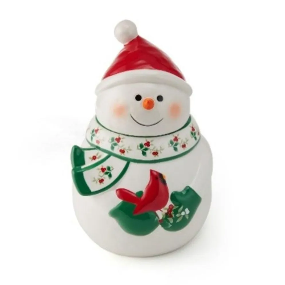 Winterberry® Snowman with Cardinal Cookie Jar
