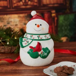Winterberry® Snowman with Cardinal Cookie Jar